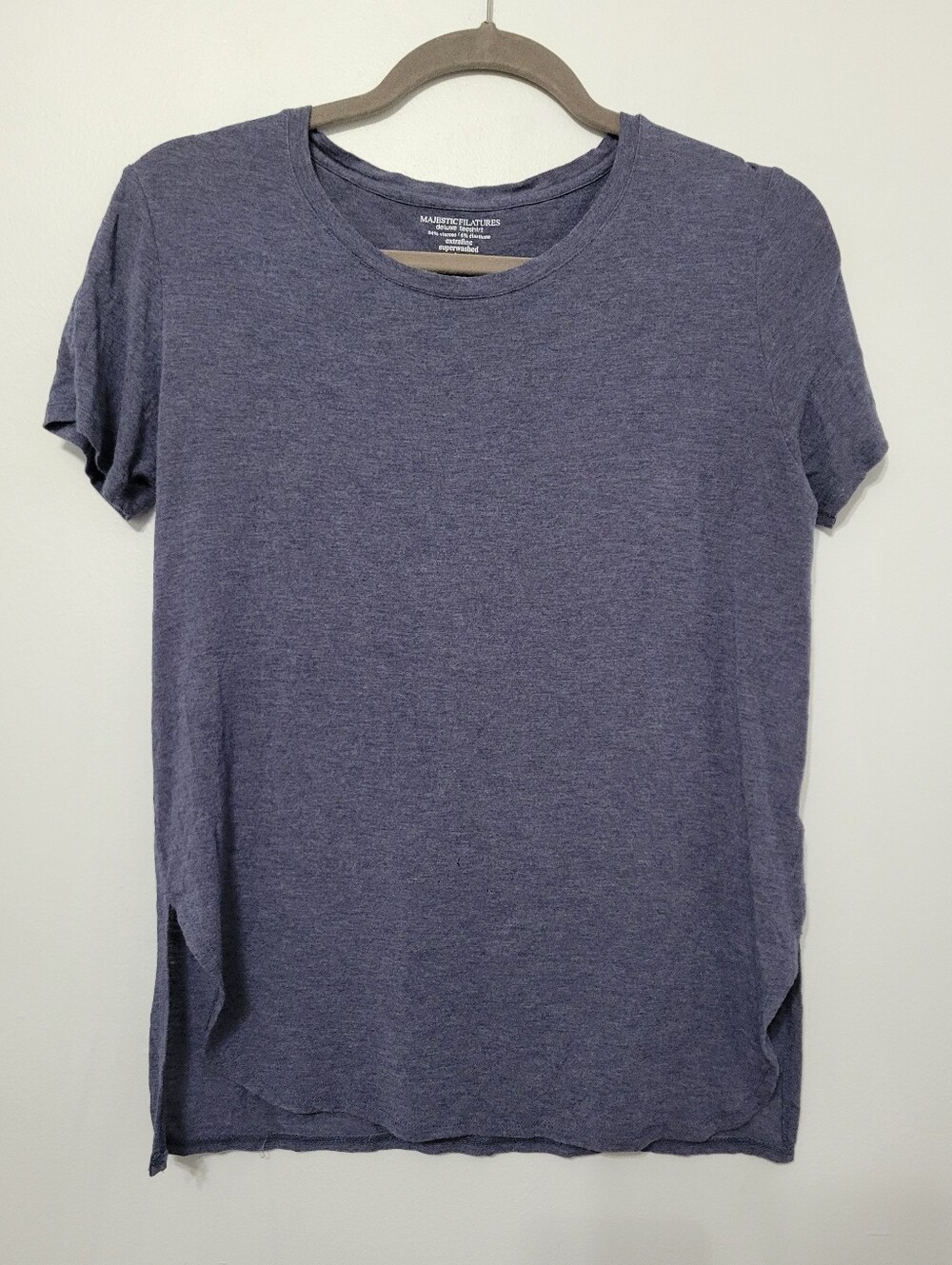 *READ* Majestic Filatures Women's Deluxe Tee Shirt Size M (8-10) Grey-Blue